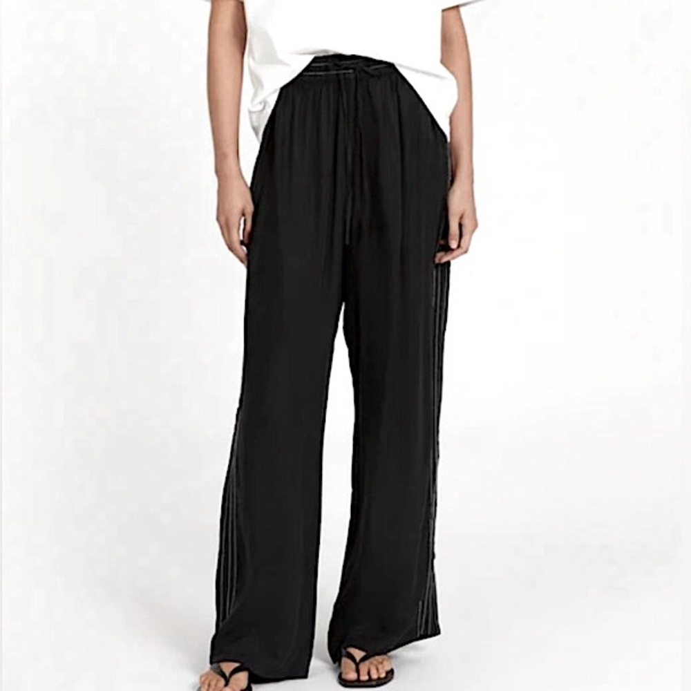 DISSH Black Cupro Wide-Leg Pants